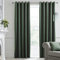 Laurence Llewelyn-Bowen Montrose Blackout, W90 x L90 (229 x 229cm), Velvet Living Room & Bedroom, Dark Thermal/Eyelet Curtains, Polyester, Olive Green