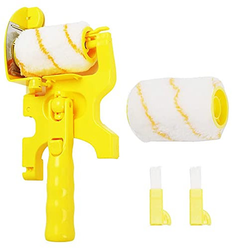 Nicfaky Combo de Bordure de Peinture, Brosse à Rouleau de Bordure de Peinture, Brosse à Rouleau de Bordure de Peinture à Coupe Propre, Outil de SéCurité pour Pinceaux