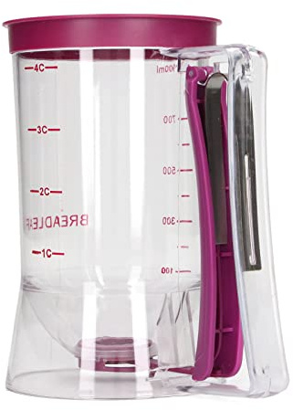 Dispenser per Pastella per Pancake, Separatore per Pastella, Dispenser per Pastella per Cupcake con Manico a Pressione, Coppa per Crema con Bilancia per Cupcake, Waffle, Mix per