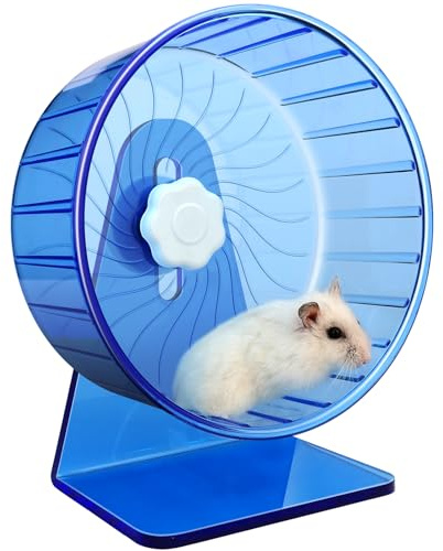 TieLishor Hamster Wheel,Silent Wheel,Super Silent Hamster Exercise Wheels,Silent Hamster Wheel,Adjustable Stand Hamsters Exercise Wheels,Quiet Rat Wheel (Φ 5.5 inch, Blue)