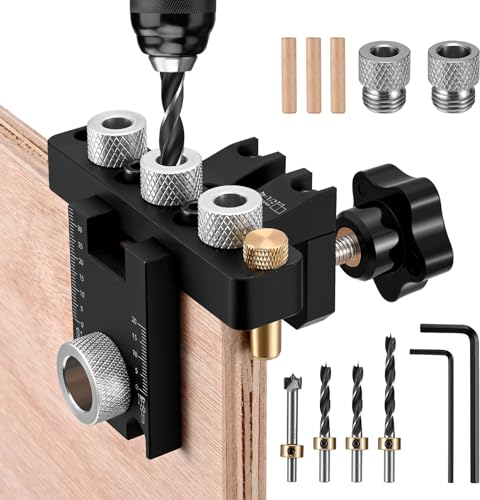 GJCrafts Gabarit de perçage 8/10/15 mm - Pratique - Aide à la cheville centrée sur le bois - Pour le travail du bois, les liaisons de surface et les trous de cheville précis