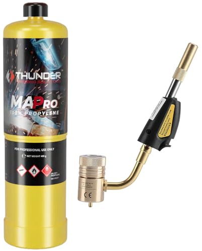 KIT SOPLETE + ENVASE GAS MAPPRO 400gr CABEZAL ANTORCHA SOLDADURA CON PIEZOELÉCTRICO HERRAMIENTA FONTANERIA AIRE ACONDICIONADO