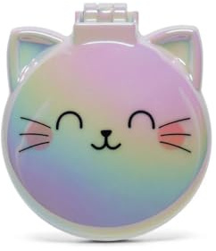 Legami Mirror Brush, Opens and Closes with a Click, Convenient and Convenient to Take Anywhere, Kitty