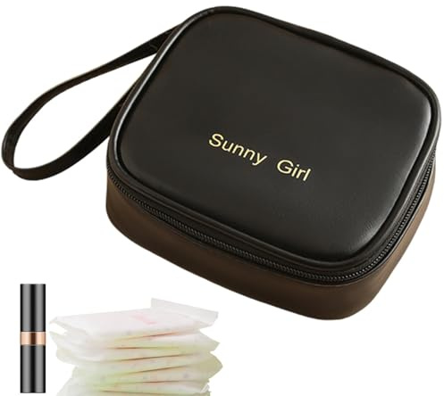 Bolso de período para niñas, Estuche de período | Bolsa Menstrual de compresa Menstrual con Cremallera portátil de PU,Bolsas menstruales Porta compresas de Lactancia Bolsas para Absorben