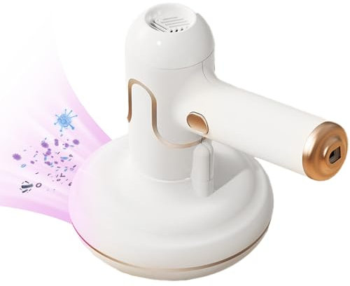 Aspirador de Ácaros, Mini Aspirador Antiácaros para Colchones con Luz de Esterilización UV-C De 253.7 nm, Aspiradores de Mano, Aspirador Portátil, Limpiador De Sofás, Limpiador de Colchones (Blanco)