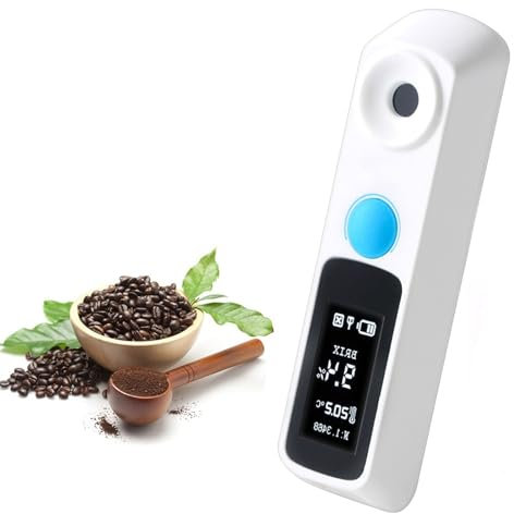 GHRERTX Probador de azúcar de café, densitómetro de café 0-26%, refractómetro TDS de café portátil con Rango, Recargable, precisión 0,03%, Impermeable, for Uso doméstico y cafetería