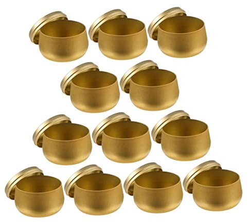 STOBAZA 12pcs Tinplate Candy Jars Tea Cans for Beads Buttons Storage for Craft Projects and Kitchen Organization