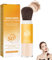 Polvere Fissante Solare Minerale,Polvere Viso Fissante,Crema Solare in Polvere SPF 50 PA++ per Il Viso,Cipria in Polvere Finitura Opaco con Pennello,Per Tutti i Tipi di Pelle,Leggera,Duratura,Opaca