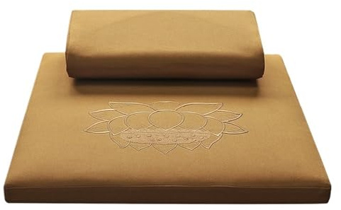 WLIHDB Meditation Cushion 2 Piece Set Yoga Meditation Cushions Square Floor Cushion For Home Meditation For Women(Khaki,80x80cm)