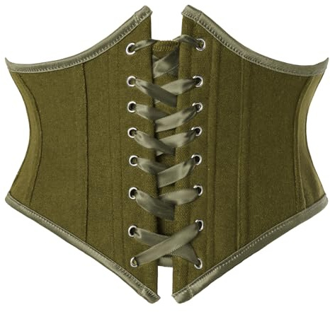 Women's Corset Belt Lace Up Underbust Renaissance Corset Green 16