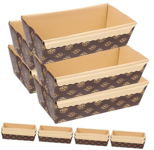 HIAKDOFT 25 pièces Lot de Moules à Cake Rectangulaires Papier Kraft Épais Résistants Haute Température pour Pâtisserie Caissettes de Cuisson Sûres et Jetables pour Pains et Gâteaux
