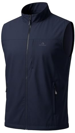 Pioneer Camp Herren Weste Outdoor– Atmungsaktive & Winddichte Anglerweste mit Mesh-Einsätzen, Schnelltrocknend Ärmelloseweste, 4-Wege-Stretch, Reißverschluss & Multi-Taschen