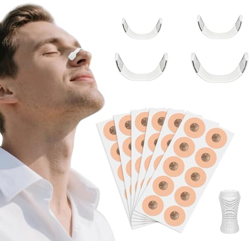 Bande Nasale Magnétique, 60 Pièces de Aimant nez Respiration, Nose Strips Magnetic, Aimant Anti Ronflement Améliorent la Qualité du Sommeil et le Confort Respiratoire (Blanc)