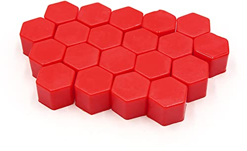 sourcing map 20Pcs Red Silicone 19mm Car Wheel Nut Lug Hub Covers Screw Dust Caps