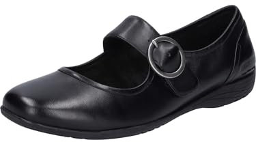 Josef Seibel Damen Riemchenballerinas Fenja 18, Frauen Flats,Weite G (Normal),Sommerschuhe,Ballerina-Schuhe,flach,Black-Black,38 EU