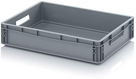 Contenitore euro EG 64/12, 60 x 40 x 12 cm, Contenitore in plastica da 24 litri | Contenitore per stoccaggio e trasporto impilabile | Contenitore per alimenti a freddo e resistente al calore