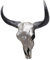 Mendler Deko Schädel 45cm HWC-T454, Polyresin Stier Bulle Longhorn Kopf Trophäe, In-/Outdoor - silberfarben