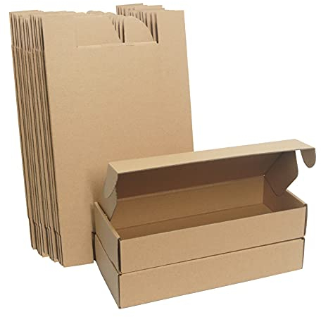 Klein Versandkartons, 280x120x50mm Maxibriefkartons für Postversand, Versandtaschen Warensendung, Braune Verpackungskartons für Geschäft, Aufbewahrung oder Geschenkbox, aus Wellpappe(25 Stück)
