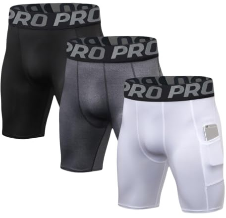 LANBAOSI Lot de 2-3 Short Compression Homme Séchage Rapide Sport Gym