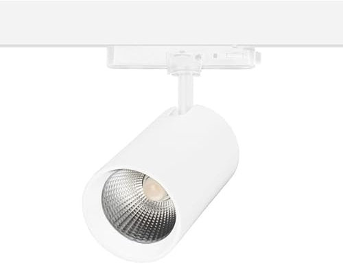 FORLIGHT Proyector LED de Carril 24.6W - Luz Blanca Neutra 4000K, 2103lm - Compatible con Carril Trifásico, Orientable, Fácil Instalación, Diámetro 90mm, Color Blanco