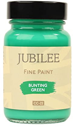 Guild Lane Jubilee Furniture Paint – Upcycle & Transform Wood, Metal & Glass – Soft Sheen Finish for Indoor & Outdoor – Durable & Easy to Apply Multi-Surface Paint (Bunting Green, 60ml)