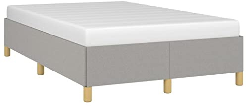 vidaXL Sängram utan madrass ljusgrå 120x200 cm tyg