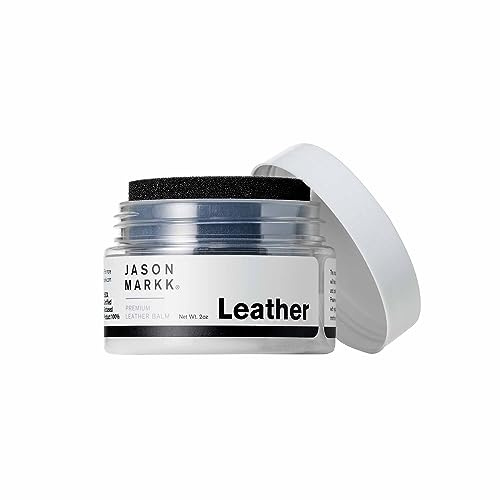 Jason Markk Leather Balm & Sponge, Blend of Beeswax & Coconut Oil, Ideal for Maintaining, Cleaning, & Protecting Leather Goods, 2oz