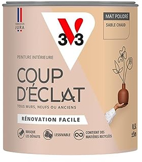 V33 Peinture murale intérieure Coup d'Éclat® Sable chaud Mat Poudré 0,5L