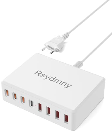 USB C Ladegerät,Rsydmn 100W USB Ladegerät Mehrfach,8 Port USB C Netzteil,Schnellladegerät USB C,Ladegerät USB C für iPhone 15/14/13/12/Pro/Max/Plus iPad Samsung Galaxy S23 S22 Pixel Huawei Xiaomi-Weiß
