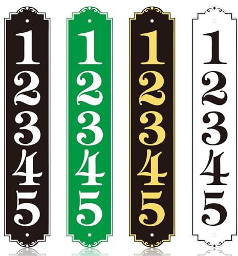 Reflective Address Plaque Vertical - (18'' x 3.5 '') Personalized Address Sign,House Number Sign Plaque,House Address Numbers for Outside House,Yard,Garden,Brick Mailbox,Fence,Driveway
