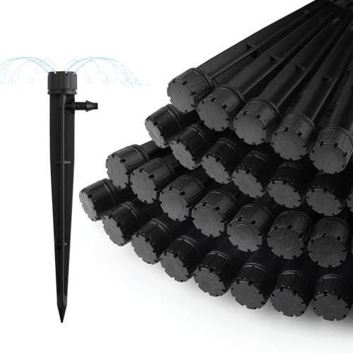 Rolcoassuns Lot de 100 goutteurs pour système d'irrigation avec raccord Fit 1/4 (4-7 mm) pour tuyau d'eau
