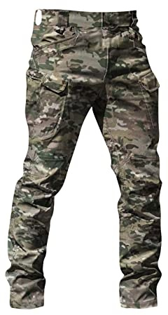 uxxnjfg Compra Online, Pantalon Trekking Hombre Trekking Trabajo Tallas Grandes Pantalon Camuflaje Tacticos Militar Pantalón Multibolsillos Chinos Ropa De Caza para Hombre Estampado de Leopardo M