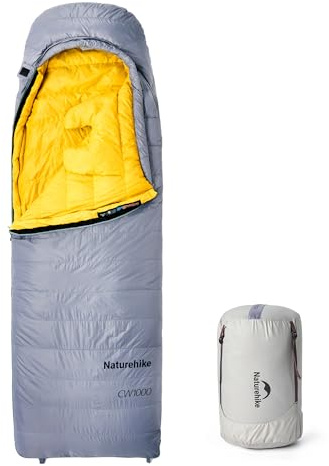 Naturehike CW1000 Sac de couchage en duvet ultra léger et portable 4 saisons pour adultes et enfants en plein air Camping Randonnée Voyage avec sac de compression
