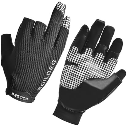 Cabilock Guantes de Pesca Antideslizantes Profesionales para Navegación y Vela al Aire Talla L Negros Guantes Reflectantes