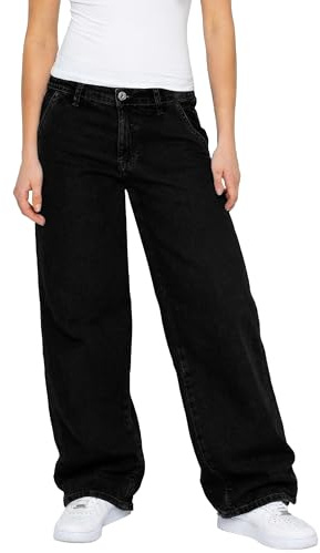 989Zé ENZO Womens Wide Leg Baggy Jeans Casual Cotton Loose Fit Relaxed Stretch Denim Jean Pants