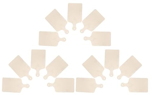 WRITWAA Set 15 Mini Taglieri in Legno Grezzo 30x16 Cm con Manico, Paletta da Cucina e Vassoio da Portata per Formaggi e Salumi, Tavoletta Fai da Te per Casa e Feste, Decorazione e