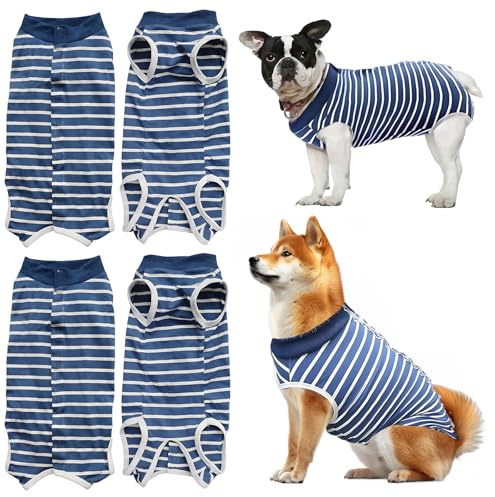 2 Pcs Body Quirurgico Perro Body Postquirurgico Perros Post Cirugía Hembra Macho Traje Postquirurgico Perro Traje De Recuperación para Perros Protección para Heridas,Suave Transpirable