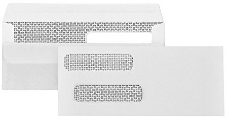 500 No. 8 Flip and Seal Double Window Security Check Envelopes - Designed for Quickbooks Printed Checks - Number 8 Size 3 5/8 Inch x 8 11/16 Inch