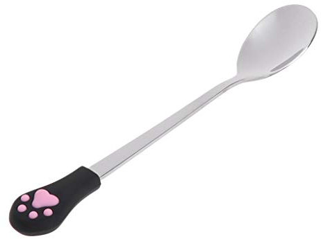 Pet Food Spoon, Stainless Steel Spoon Anti Slip Silicone Handle Can Cute For Pets Dogs Premium Quality