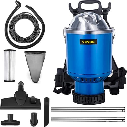 VEVOR Aspirapolvere Multiciclonico Elettrico da 220 V 1000 W, Filtrazione HEPA per Aspirapolvere Professionale Portata d'Aria 3,26 L/S, Aspiratore a Zaino capacità 4 L Uso Domestico e Commerciale