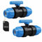 SWAWIS 2 Stück Kugelhahn für PE-Rohr Kunststoff Kugelhahn PP-Fitting Verschraubung für PE Rohr, 32mm (Blau)