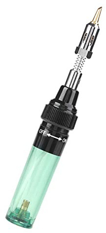 Mini Gaslötkolben, Gaslötbrenner Lötkolben Schweißbrenner Gas Lötlampe Gaslötkolbenpistole Werkzeug, Temperatur Einstellung bis 450℃ Flammentemperatur bis 1300°C (Grün)