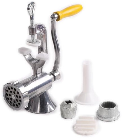 Fuworance Meat Mincer Grinder Sausage Maker Manual Hand Operated Mincer Sausage Stuffer Aluminium Table Clamp Meat Grinder Sausage Filler Filling Machine for Beef Chicken Nuts
