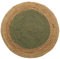 Atout Ciel Runder Teppich aus Jute, geflochten, zweifarbig, Natur und Khaki, 80 cm