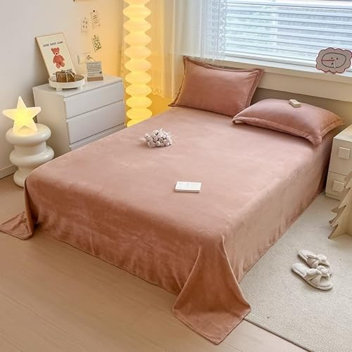 Verdicktes Bettlaken Aus Milchsamt Für Den Winter, Einfarbiges Bettlaken Aus Kristallsamt, Dunkelbraun, 200X230 cm