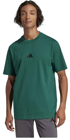 adidas Herren Essentials SMALL Logo Single Jersey Tee, Collegiate Green/Black, XL