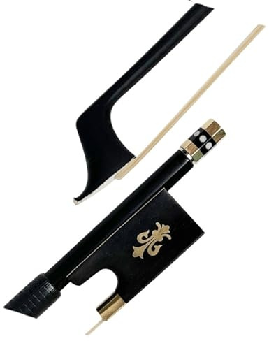 Arco Violín Arco de violín de fibra de carbono negro arco redondo crin Natural grado de examen rendimiento arco de Viola(Viola bow)