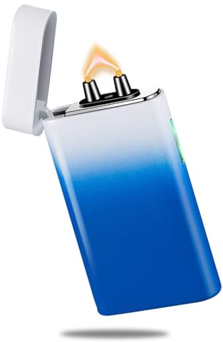 Anpassad vindtät RSBYE plasma-plasma tändare ljus USB-uppladdningsbar tändare med batteriindikator (blå och vit)
