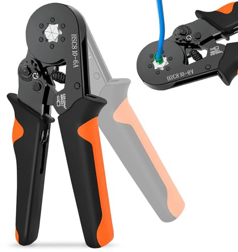 Idota Crimpadora de 0,08 – 10 mm², alicates de terminales hexagonales, crimpadora para terminales de cable aislados sin aislamiento