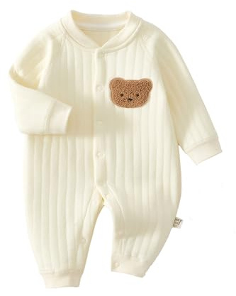 TootyTots Nyfödda unisex sparkdräkt, långärmad overall 100 % bomull mjuk och bekväm, för utomhuskläder och sovkläder, lämplig för alla årstider
